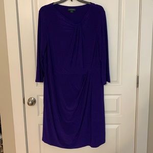 Ralph Lauren Purple Dress with Neck Detail